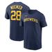 Men's Nike Joey Wiemer Navy Milwaukee Brewers Name & Number T-Shirt