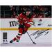 Nico Hischier New Jersey Devils Autographed 8" x 10" Red with Puck Photograph