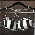 Athleta Swim | Athleta Avila Stripe Bandeau Bikini Top Ivory Black White Xs | Color: Black/White | Size: Xs