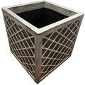 STORM TRADING GROUP Large Garden Planters Flower Pots Slate & Lazio Effect Trough Square Patio Planters Pewter Grey (Large Square Lazio Planter, 2 Planters)