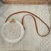 Anthropologie Bags | Anthropologie Straw Wicker Round Circle Crossbody Strap Bag | Color: Brown/Cream | Size: Os