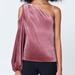 Rebecca Minkoff Tops | Nwt Rebecca Minkoff Velvet One Shoulder/Sleeve Top | Color: Pink | Size: S