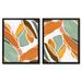 Americanflat 2 Piece Wrapped Canvas & Framed Print Set - Echo Coral by PI Creative Art in Green/Orange | 24 H x 18 W x 1 D in | Wayfair