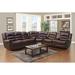 Brown Reclining Sectional - Red Barrel Studio® Stroh 121" Wide Faux Leather Right Hand Facing Reclining Corner Sectional Faux Leather | Wayfair