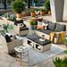 Wildon Home® Aadriti 6 Piece Rattan Sofa Seating Group w/ Cushions Synthetic Wicker/All - Weather Wicker/Wicker/Rattan in Black | Outdoor Furniture | Wayfair