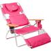 Arlmont & Co. Brown-Batson Reclining/Folding Beach Chair Metal in Pink | 12 H x 28.1 W x 60.76 D in | Wayfair 4044828C5A584934A8EF2029522E552E