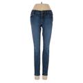 Ann Taylor LOFT Jeans - Mid/Reg Rise Skinny Leg Denim: Blue Bottoms - Women's Size 00 - Dark Wash