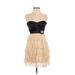 As U Wish Cocktail Dress - A-Line: Ivory Print Dresses - New - Women's Size 3