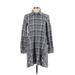 Zara Basic Casual Dress - Shirtdress: Gray Plaid Dresses - Women's Size X-Small