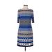 Jessica Howard Casual Dress - Sheath: Blue Color Block Dresses - Women's Size 6