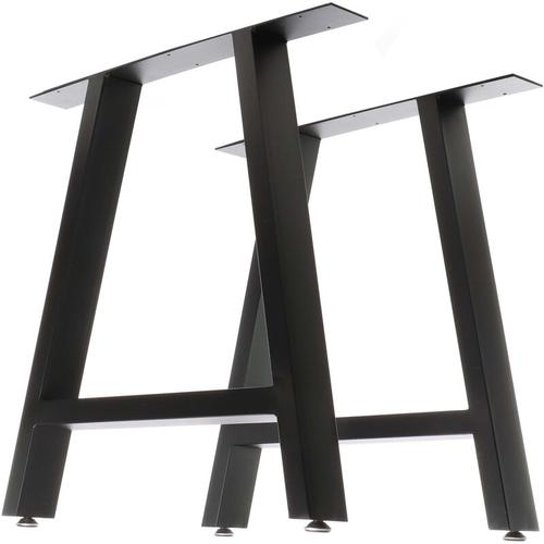 Tischkufen Tischgestell 2er Set aus Stahl 70x72cm mit A-Profil in Schwarz Tischbeine in A-Form