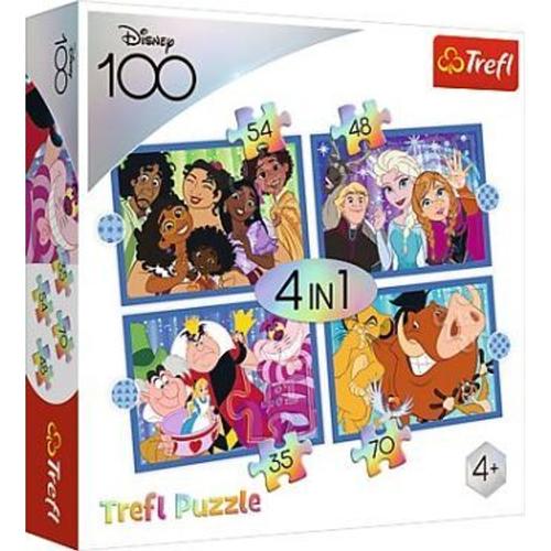 4 in 1 Puzzle 100 Jahre Disney / Disneys lustige Welt
