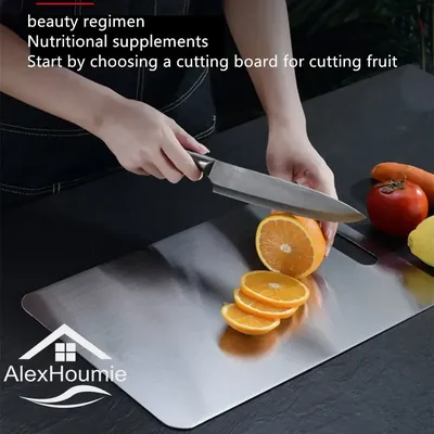 Planche à découper rectangulaire en acier inoxydable pour la cuisine à domicile
