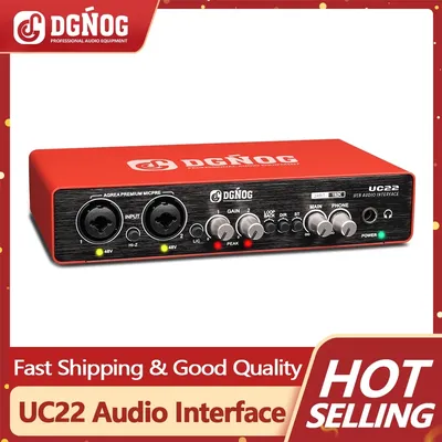 DGNOG – Interface Audio UC22 carte son professionnelle pour ordinateur d'enregistrement de guitare