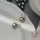 Boucles d'oreilles rondes grises en argent Sterling 925 pour femmes bijoux de luxe haut de gamme