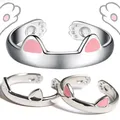 Bagues en forme d'oreilles de chat pour femmes et filles bijoux de styliste pour l'ouverture des