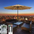 Guirlandes lumineuses pour parapluie Patio 104 LED étanche à piles 8 modes lampe féerique pour