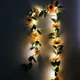 2M 20LED Tournesol Artificiel Guirlandes lumineuses À Piles Fleur Fée Lumières Feuille Verte Plantes