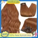 Extension Cheveux Clip Naturel Extensions de Cheveux Humains à clips 7 pièces 120g Double Trame