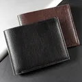 Portefeuille en cuir de vachette véritable pour homme portefeuille court portefeuille noir 100%