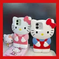 Sanurgente-Coque Hello Kitty 3D Stéréoscopique pour iPhone Coque Arrière Souple Antichoc Dessin