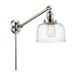 Innovations Lighting Bell - 1 Light 8 Swing Arm - 8 Shade - Plug In or Hardwired Polished Nickel/Clear Deco Swirl