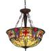 RADIANCE Goods Tiffany-Style 3 Light Victorian Inverted Ceiling Pendant Fixture 22 Shade