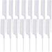 16 Pieces Metal Rat Tail Combs Foiling Comb Pintail Hair Combs Salon Fiber Back Combs for Women Girls Hair Styling at Home (White)