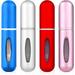 Travel Mini Perfume Refillable Atomizer Bottle for Men and Women Portable Atomizer Container for Travel Empty Cologne 5ml Matte Refillable Perfume Atomizer 4 Pcs(Red Blue Pink Silver)