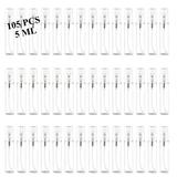 Mini Spray Bottles 105PCS 5ML Clear Glass Perfume Bottles Refillable Fine Mist Spray Bottles Empty Fragrance Scent Sample Spray Containers Cosmetics Make up Atomizer for Cleaning Travel Essential Oils