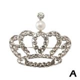 DHliIQQ Crown Brooch Pearl Crown Brooch Crown Brooches for Women Crown Corsage Brooch Pin Clear Crystal Crown Brooches for Women for Clothes Cardigan Dress F9D6