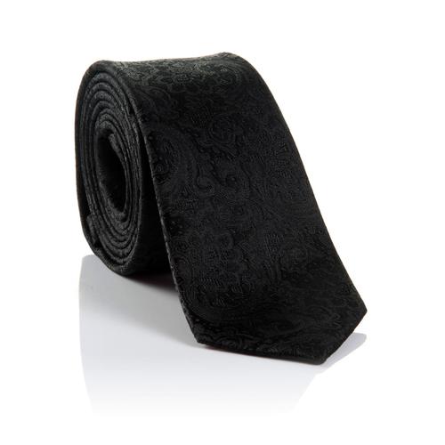 „Krawatte MONTI „“LUAN““ schwarz (black) Damen Krawatten Gürtel Paisley-Muster“
