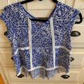 Anthropologie Tops | Anthropologie Blue And White Top; Size S | Color: Blue/White | Size: S