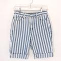 American Eagle Outfitters Shorts | American Eagle Blue & White Striped Jean Bermuda Shorts | Color: Blue/White | Size: 2