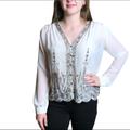Anthropologie Tops | Anthropology/Tracy Reese, Swingy Beaded Top, Nwt | Color: Cream/White | Size: P(Petite) See Measurements