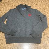 Polo By Ralph Lauren Shirts & Tops | Euc Ralph Lauren Polo 100% Merino Wool Pullover Zip Sweater Boys Medium | Color: Gray/Red | Size: Mb
