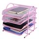 Ludato 4 - Tier Mesh Metal Desk Organizers and Accessories ,Office Organization Desktop File Organizer Paper Letter Tray Organizer for Letters, Mail, Documents, Pink, Office Gifts for Women