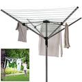 SFM 50M 4 Arm Washing Line Rotary Airers Dryers Outdoor Garden folding Clothes Durable Airer Dryer Heavy Duty