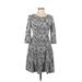 Just... Taylor Casual Dress - Fit & Flare: Black Baroque Print Dresses - Women's Size 6