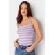 Lts Tall Purple & White Stripe Square Neck Vest Top 18 Lts | Tall Women's Vests & Camisoles