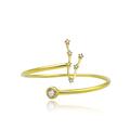 Women's Gold Pisces Constellation Wire Bezel Cuff Kathryn New York