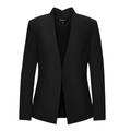 Women's Black Nicole Seasonless Extra Fine Merino Wool Crossover Collar Blazer Medium Seragyi