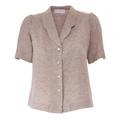 Women's Brown Linen Shirt Extra Small Sofia Tsereteli