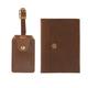 Brown Luxe Tan Leather Luggage Tag & Passport Holder Set Vida Vida