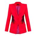 Women's Red Fantasy Fitted Blazer With Embroidery Xxs Tia Dorraine