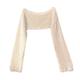 Women's Neutrals Julia Knitted Long Sleeve Crop Top In Cream Small Frock Tales