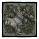 Women's Green / Grey / White Silk Scarf - White Stag - Sweetly Small Kueen
