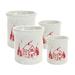 The Holiday Aisle® Geeke 4 Piece Earthenware Table Vase Set Earthenware in Red/White | 5.75 H x 5.25 W x 6 D in | Wayfair