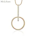 MxGxFam – collier Long (chandail) de 80 cm chaîne bijoux en cristal pour femmes 3 choix plaqués