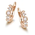MxGxFam-Boucles d'oreilles créoles rondes ovales pour femmes bijoux fantaisie or 18 carats AAA +